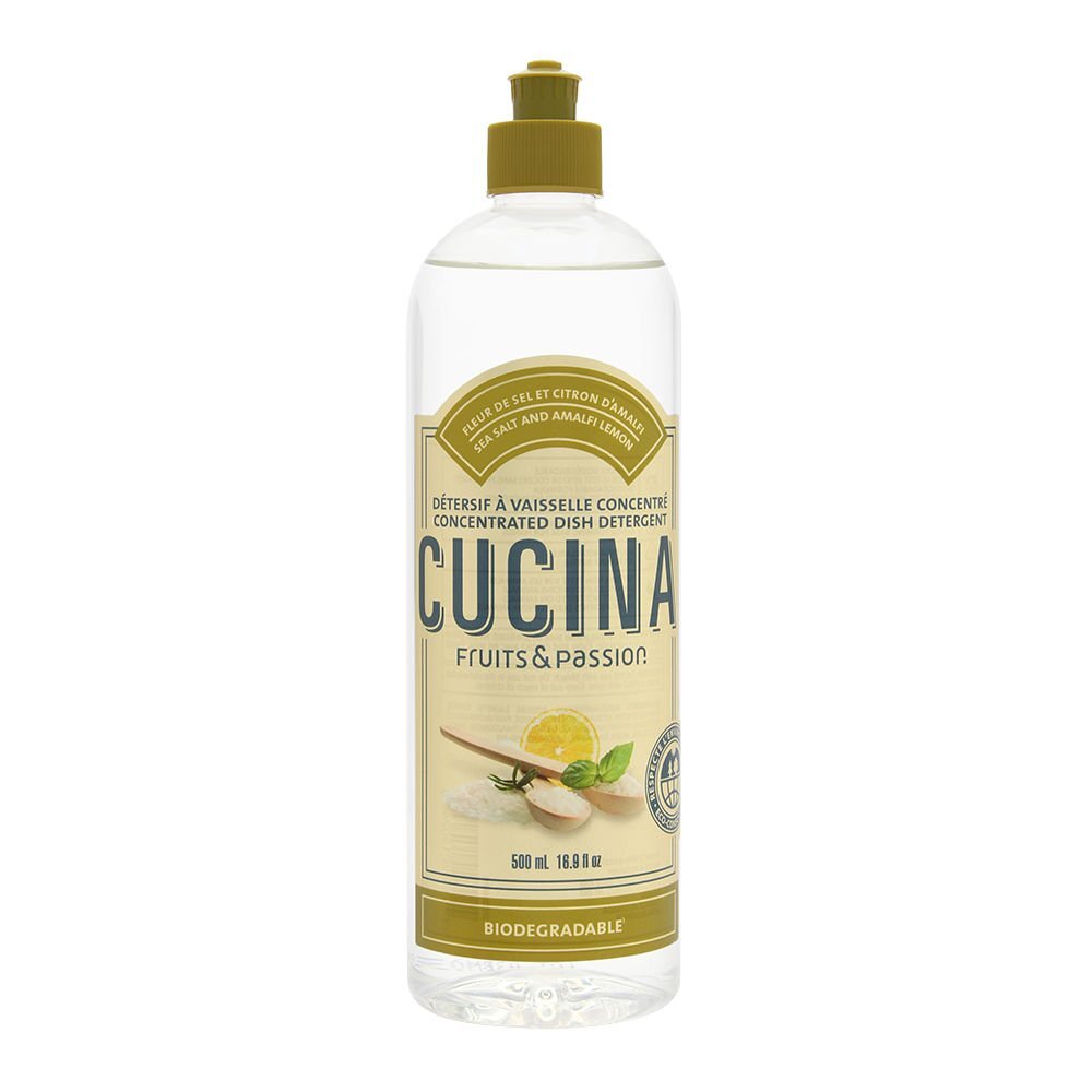 Cucina Dish Soap Detergent Refill Sea Salt and Amalfi Lemon-500ml