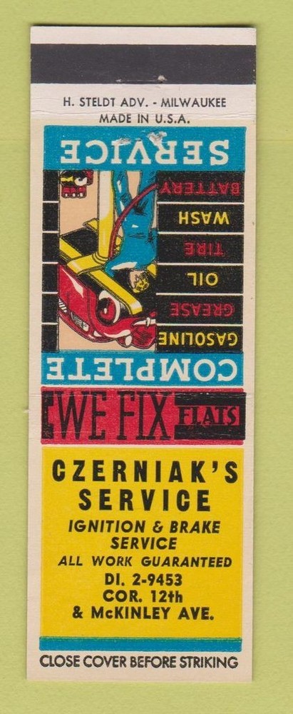 Matchbook Cover - Czerniak's Service Auto Repair