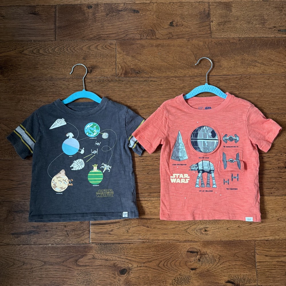 Gap Star Wars Size 3 Shirt 3T Lot of 2 Toddler Boys Kids Cotton Tops Fun