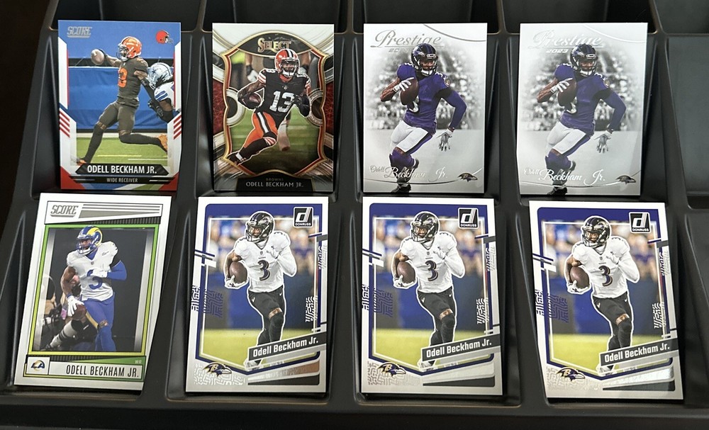 odell beckham jr 8 Card Lot Panini Prestige Score Donruss Baltimore Ravens Star