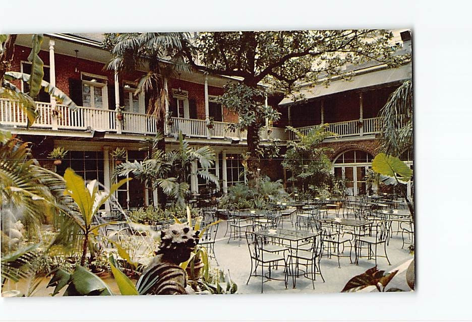 Postcard Patio of Brennan's French Restaurant New Orleans Louisiana USA