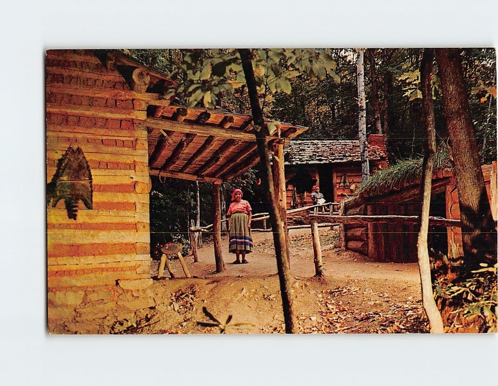 Postcard A Scene in Oconaluftee American Indian Village, Cherokee, N. C.