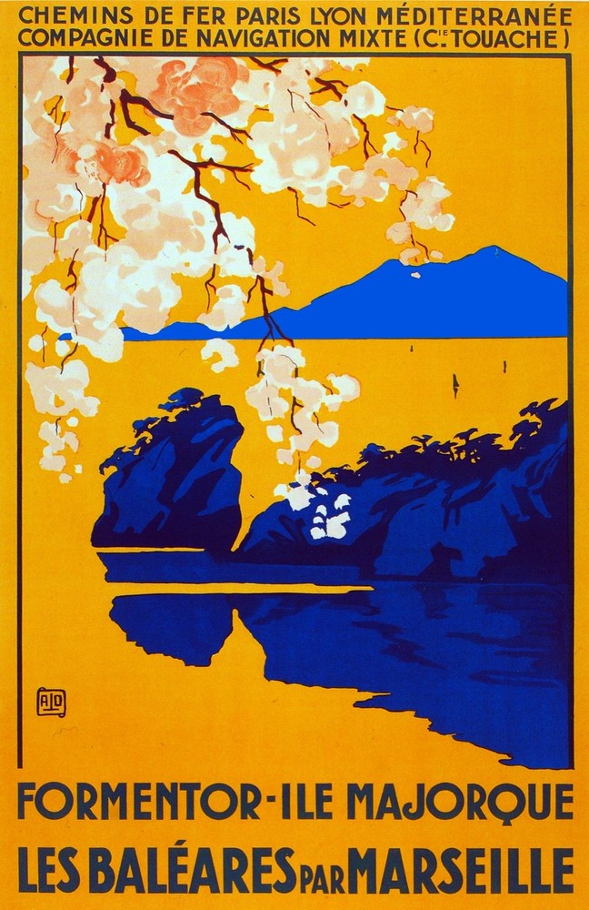 Decor Poster.Fine Graphic Home Art Design. Chemins de Fer Formentor. 2681
