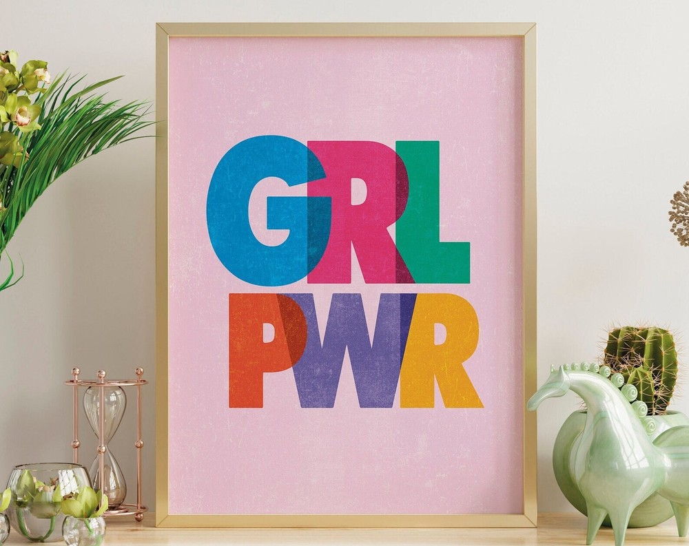Feminist Art Print Girl Power Motivational Poster Inspirational Wall Art Quote