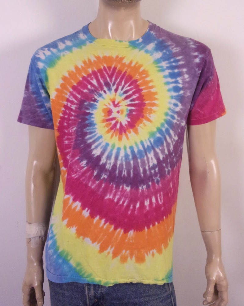 vintage 80s 90s single stitch Hanes Tie Dye T-Shirt soft thin SZ XL