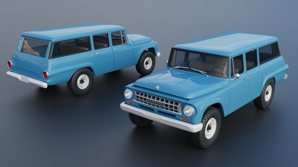 1/25 Scale 1964 International Travelall 4x4 ABS-Like Resin 3D Printed Model Kit-image