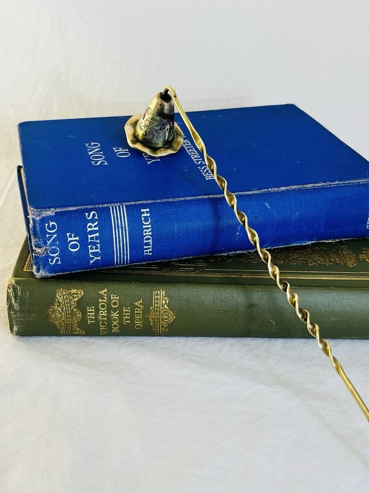Vintage Brass Candle Snuffer With Etching and Twist Handle