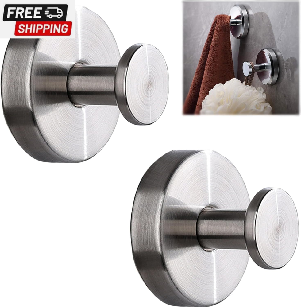 Suction Cup Hooks, Towel Hooks for Bathrooms Stainless Steel Waterproof Suction