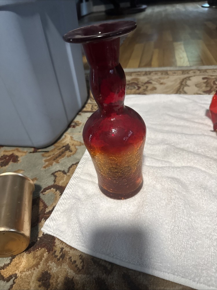 Vintage MCM Hand Blown Rainbow Viking Blenko 10