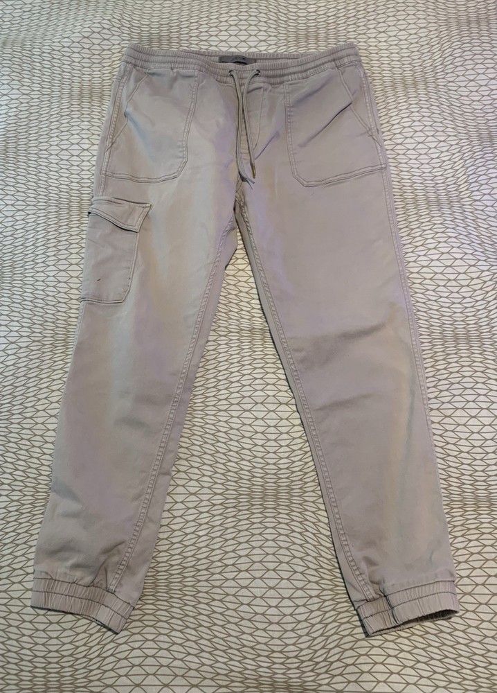 Joe's Men’s Beige Cargo Jogger Pants Large Elastic Waist