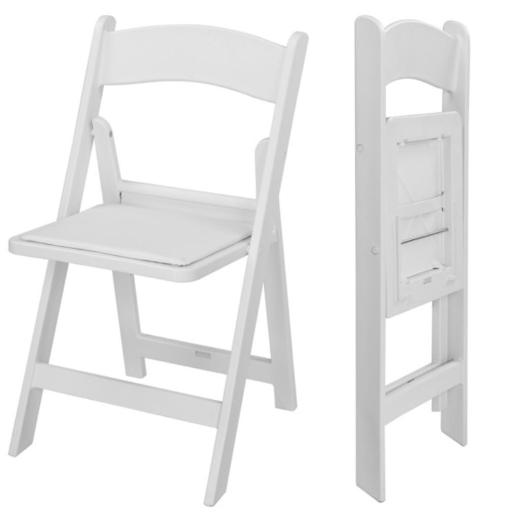 1Pc Resin Folding Chair Static Load Dining Chair w/Padded Seat Cushion,Backrest