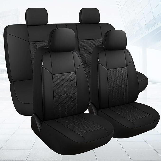 Play Video VarCozy Faux Leather Car Seat Covers Full Set Universal Seat Covers