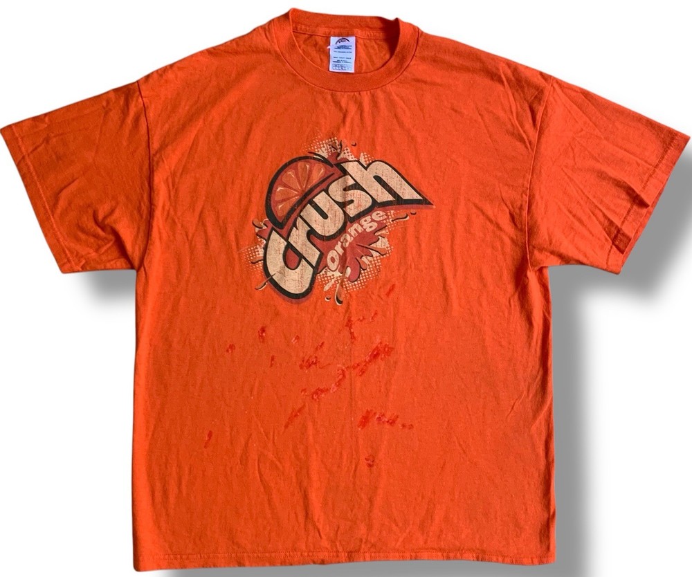 Orange Crush Shirt Mens Size XL Delta Pro Weight Vintage Short Sleeve Y2K