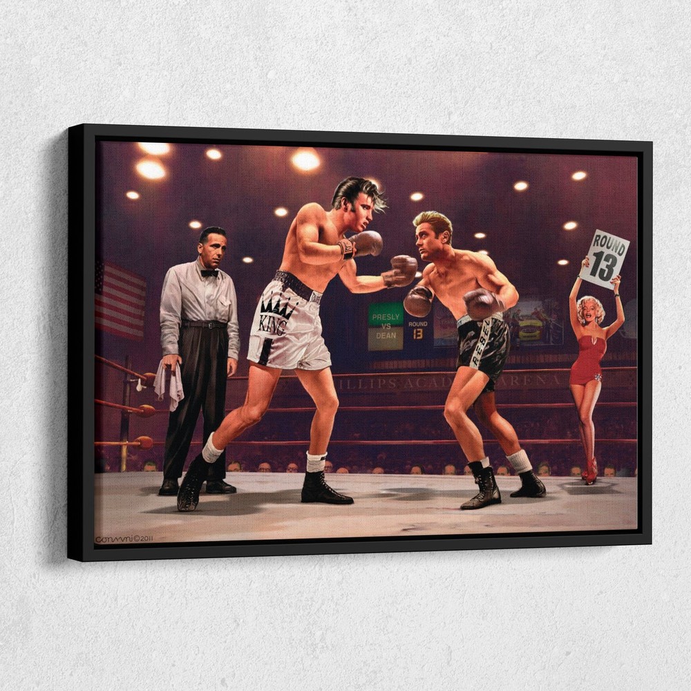 Marilyn Monroe Elvis Presley James Dean Boxing Canvas Wall Art