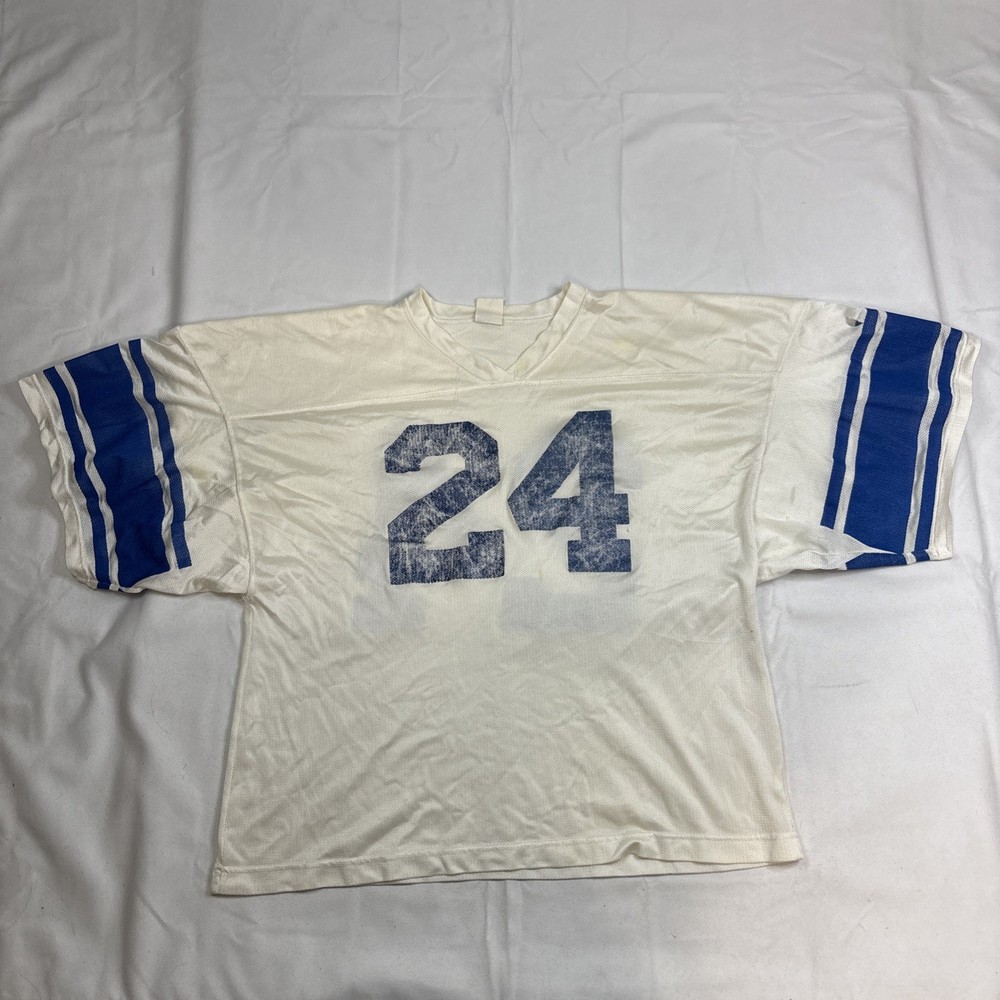 Vintage Optiwear Large High School Football Jersey Blue White #24