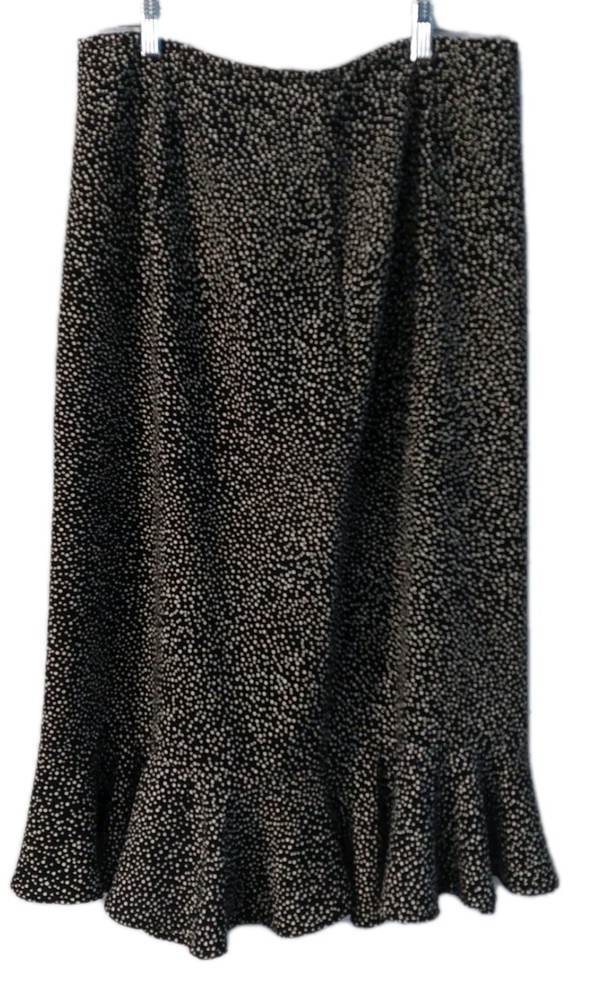 Christopher Banks Black Polka Dot Skirt Womens Size 12 Lightweight Length 30