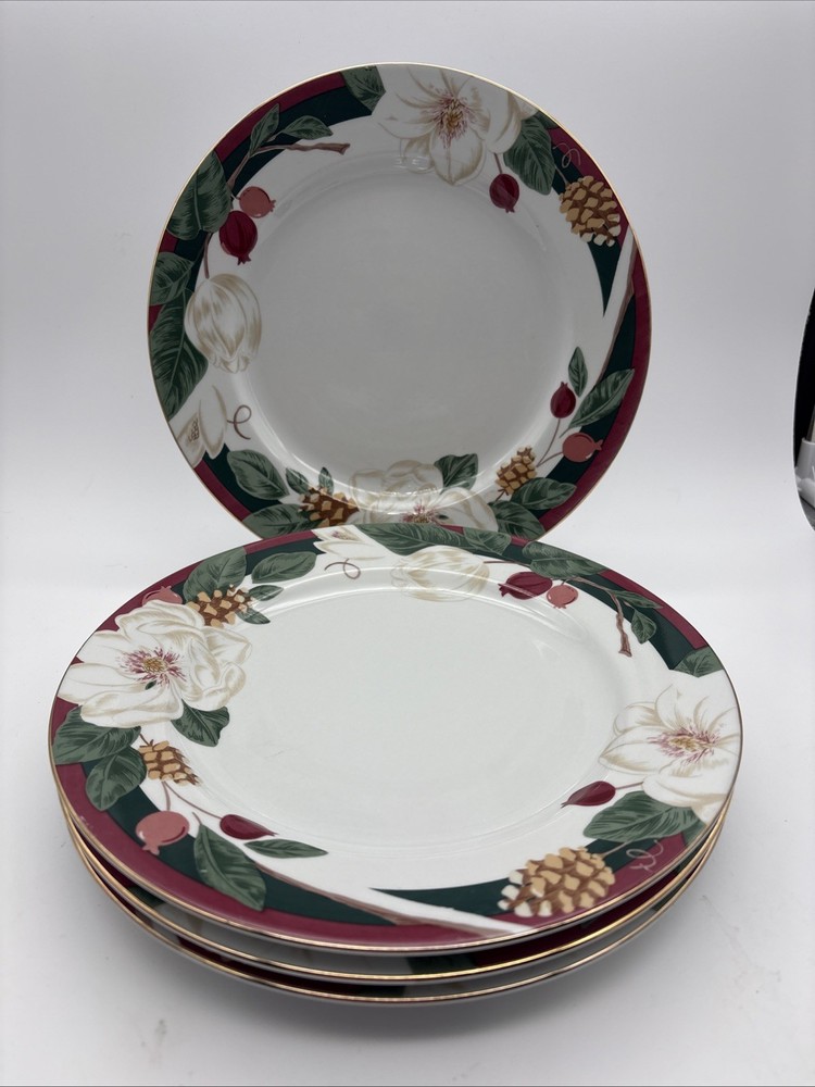 Set of 4 Vintage Magnolia 10.5