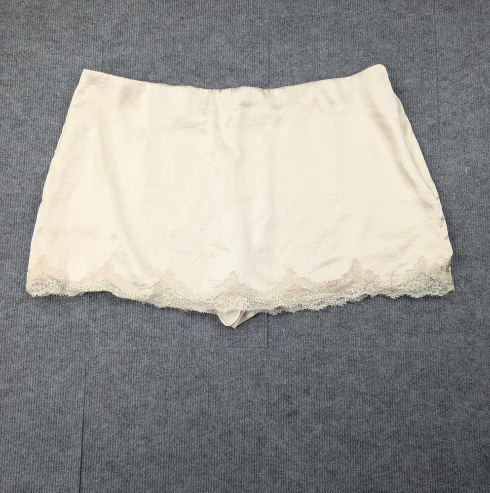 Abercrombie & Fitch Mini Slip Skirt Womens XXL Skort Lace Satin Coquette Cream