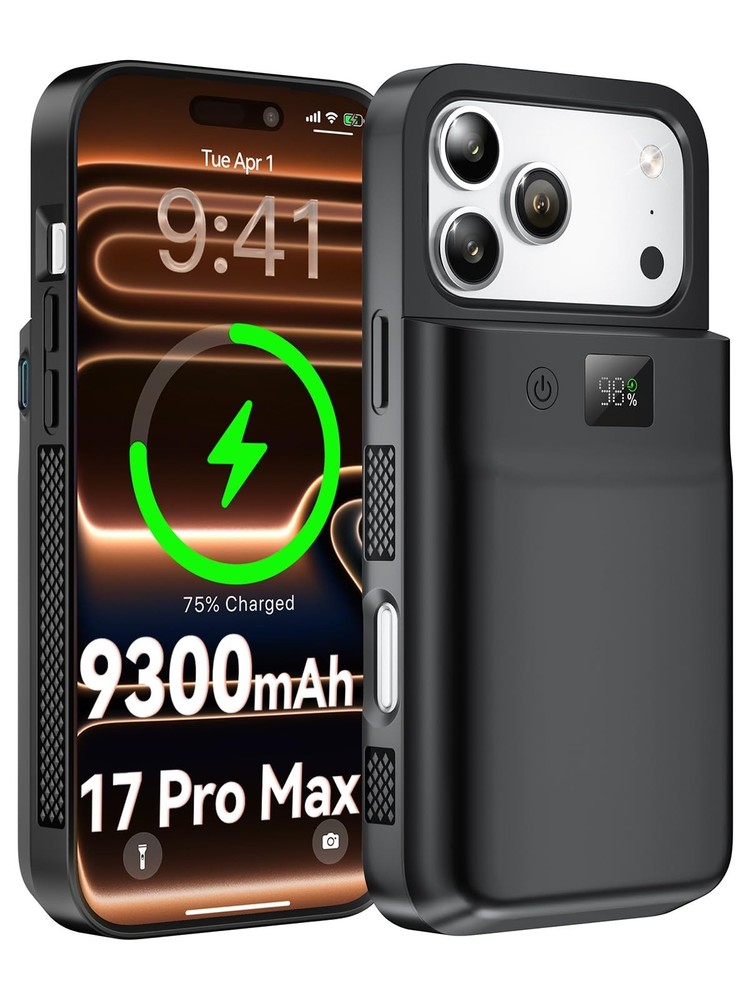 NEWDERY 9300mAh Battery Case for iPhone 17 Pro Max Wireless Charger Power Bank