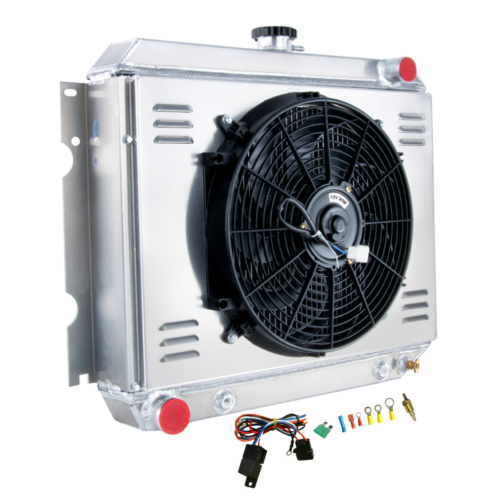 For 1968-1974 Dodge Plymouth Mopar Cars Big Block V8 3 Rows Radiator+Shroud Fan