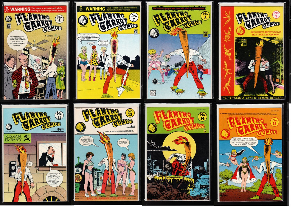 Flaming Carrot Lot Of 8 (9.4~9.8/Nm Avg) #6-9,11,13-15 Renegade/Dhc 1987 Cgc Em!