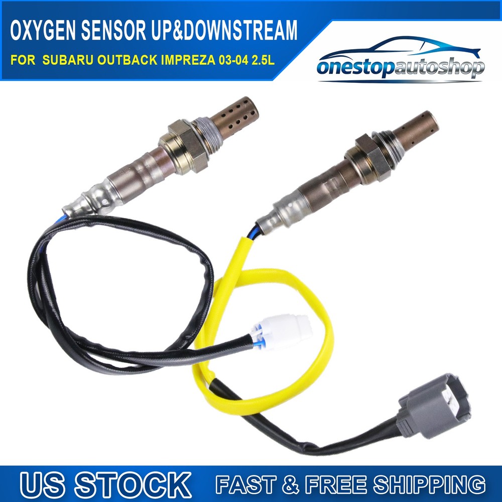 2pcs For 03-04 Subaru Outback Impreza 2.5L Front+Rear A/F Ratio O2 Oxygen Sensor