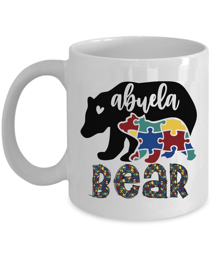 Funny Abuela Bear Autism Awareness Coffee Mug Autistic Baby Bear Cup Christmas Gift-image