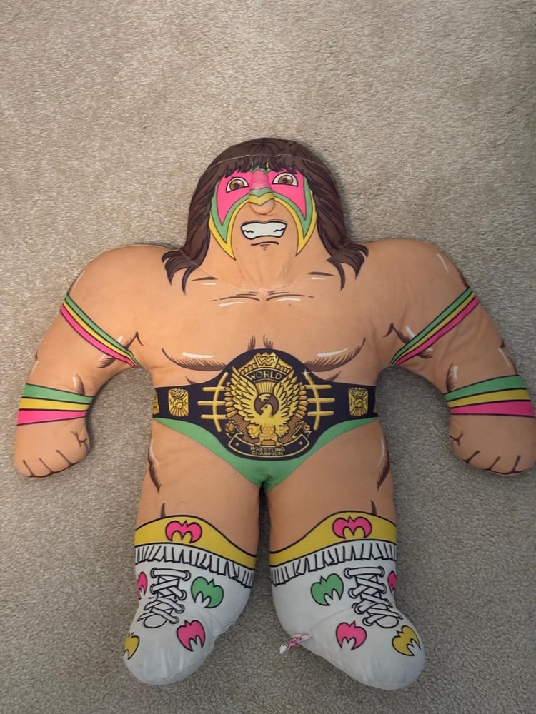 Vintage 1990 Wwf Tonka Ultimate Warrior Wrestling Buddies Plush Figure Hasbro