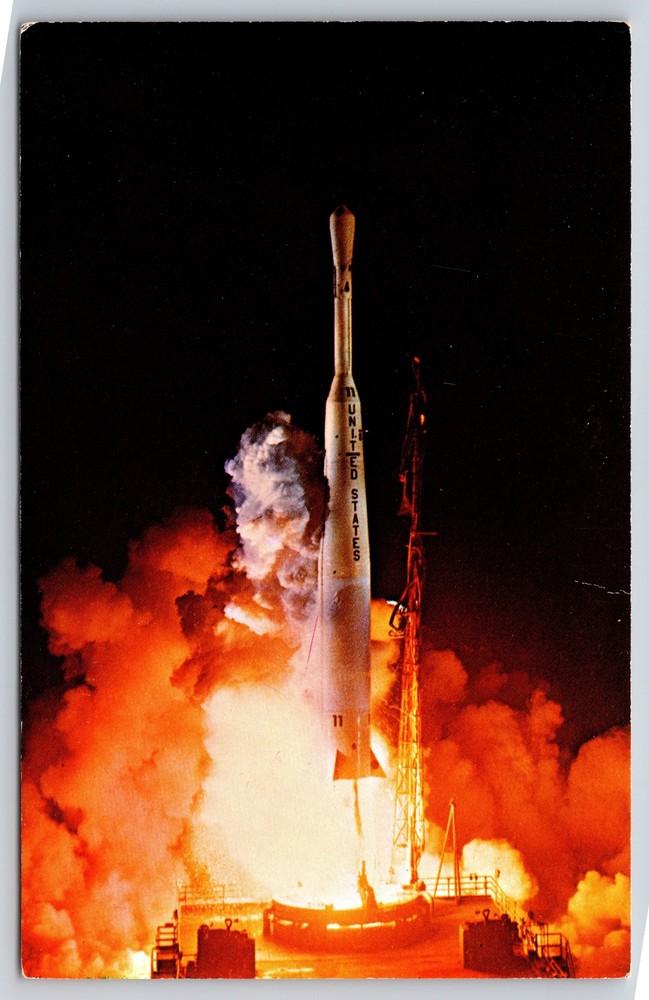Space~Delta 11 Launching From Cape Kennedy Space Center~NASA~Vintage Postcard
