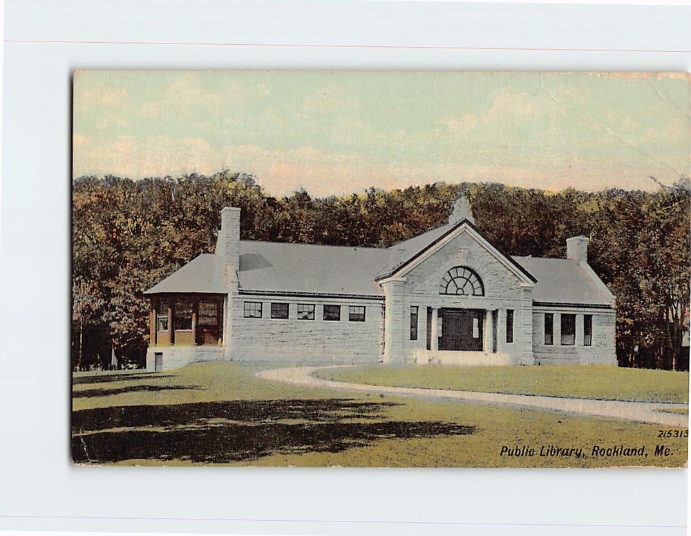 Postcard Public Library Rockland Maine