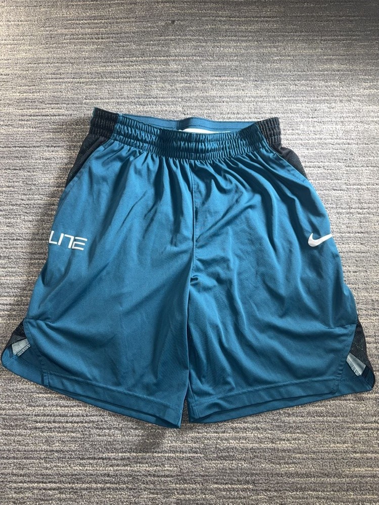 Nike Elite Dri Fit Black And Blue Shorts with Side Pockets Drawstring Mens L