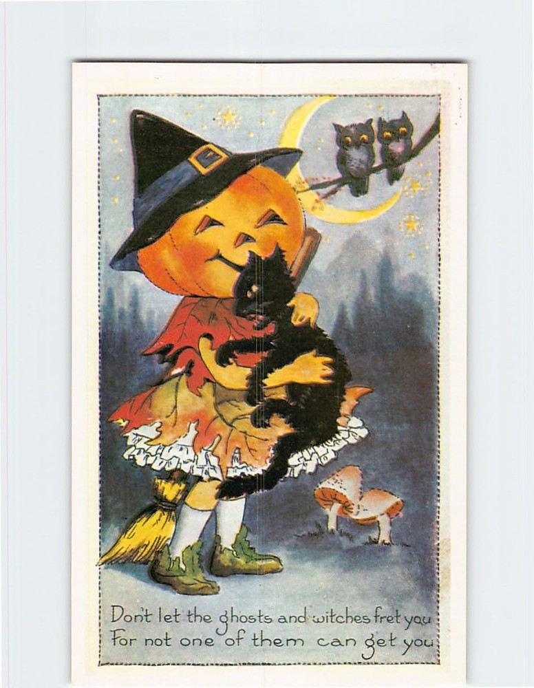 Postcard Halloween Holiday Art Print Greeting Card