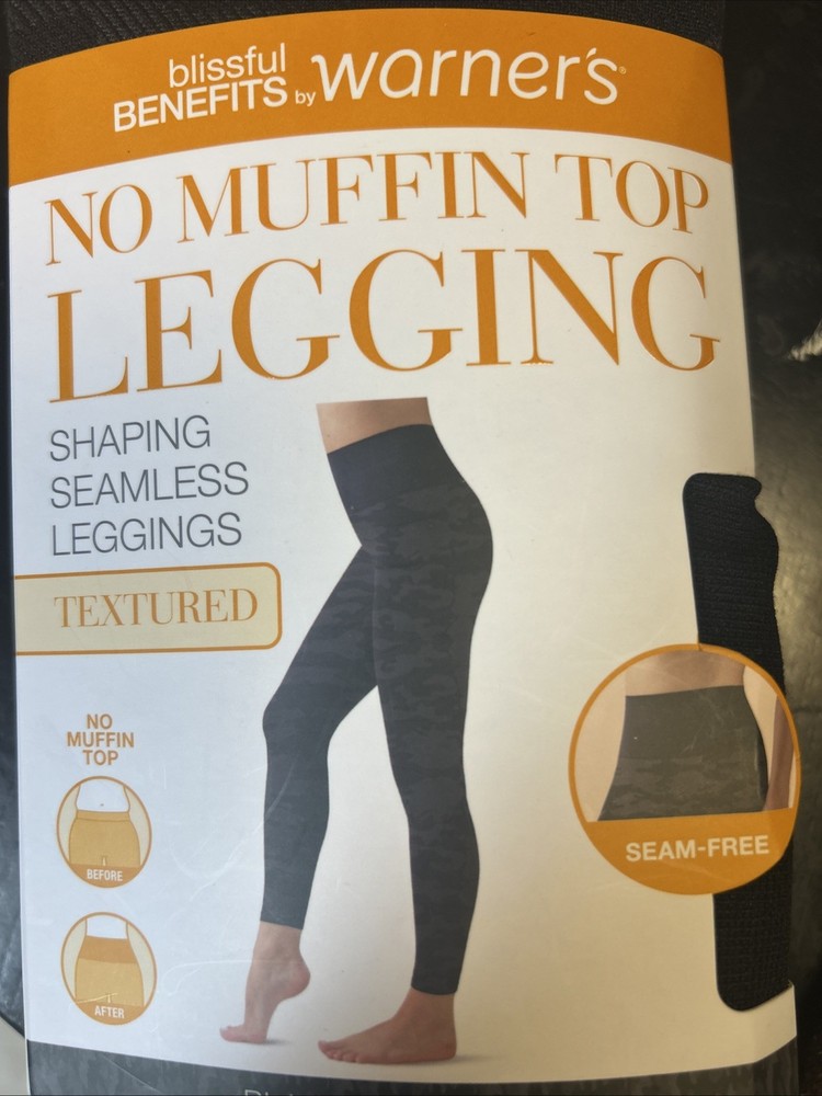 Blissful Benefits By Warners No Muffin Top Black Camouflage Leggings 2X/3X  NEW