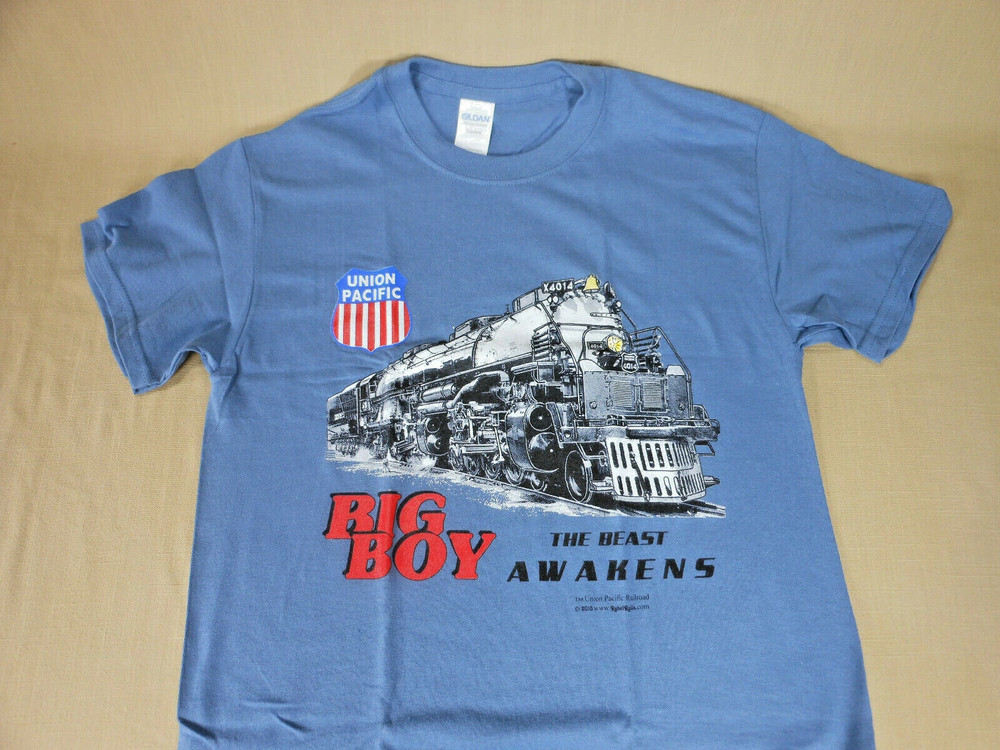 HOT!! Union Pacific Big Boy 4014 Blue Tee  Adult
