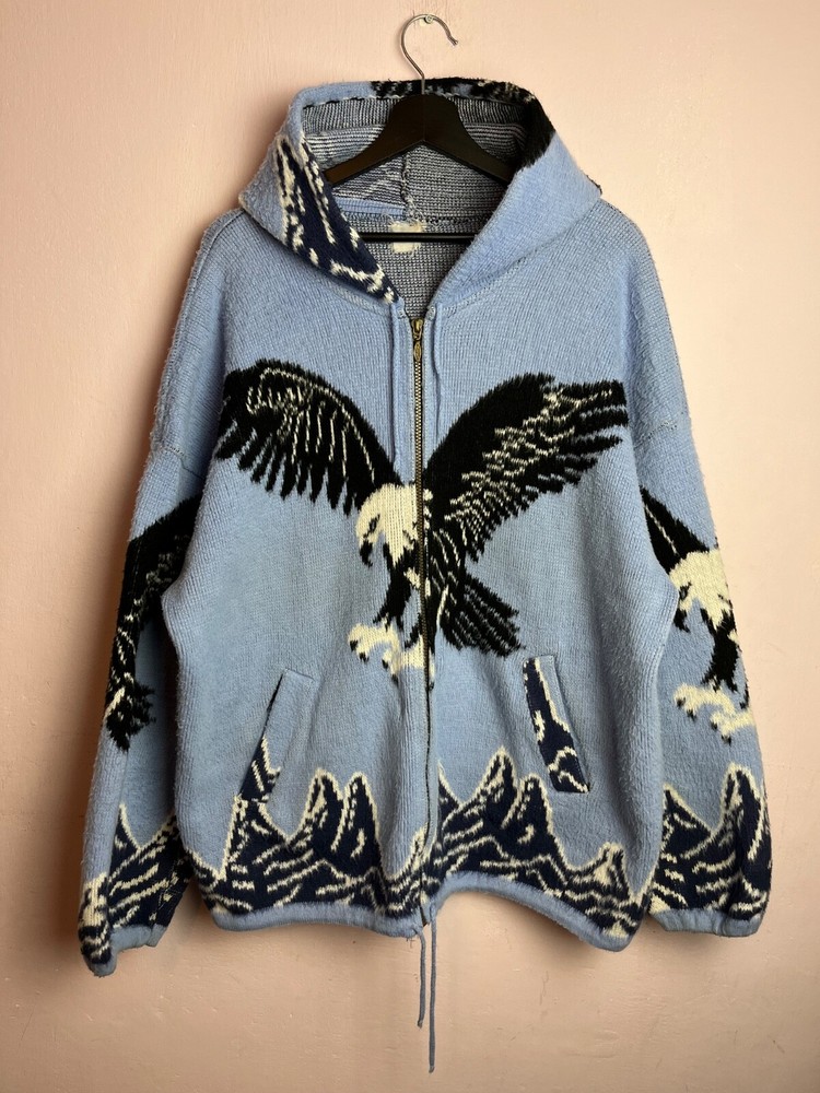 Vintage Original Supreme Eagle Pile Wool Full Zip Fleece Jacket Fits Mens L/XL