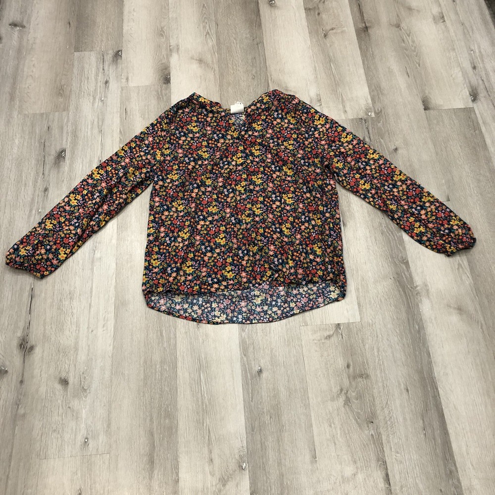 St John’s Bay Multi Floral Long Sleeve Button Down Shirt Cotton Blend Size  XL