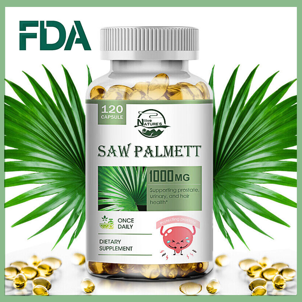120 Softgels 1000mg Saw Palmetto Extract for Prostate & Urinary Health in Men