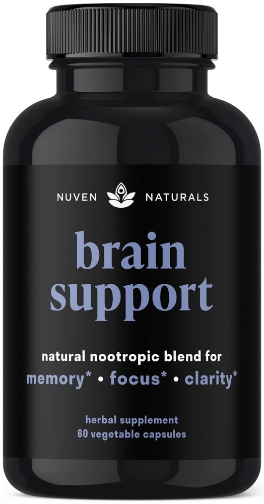 Brain Support - Natural Memory and Focus with Lion’s Mane, Ginkgo Biloba, Bac...