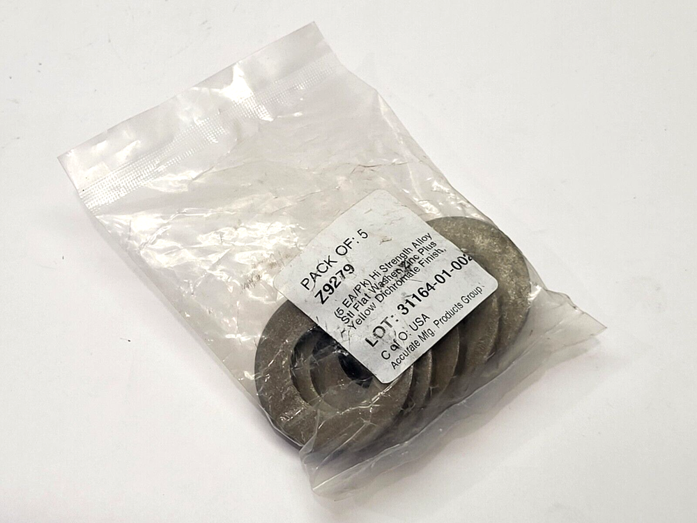 Accurate Manufacturing Z9279 High Strength Alloy Flat Washer LOT OF 5-image