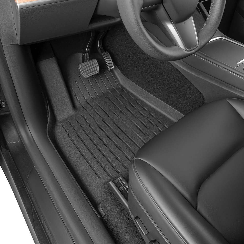 SUPER LINER Floor Mats 6 PCS for 2024 2025 Tesla Model 3 Highland - A, Black