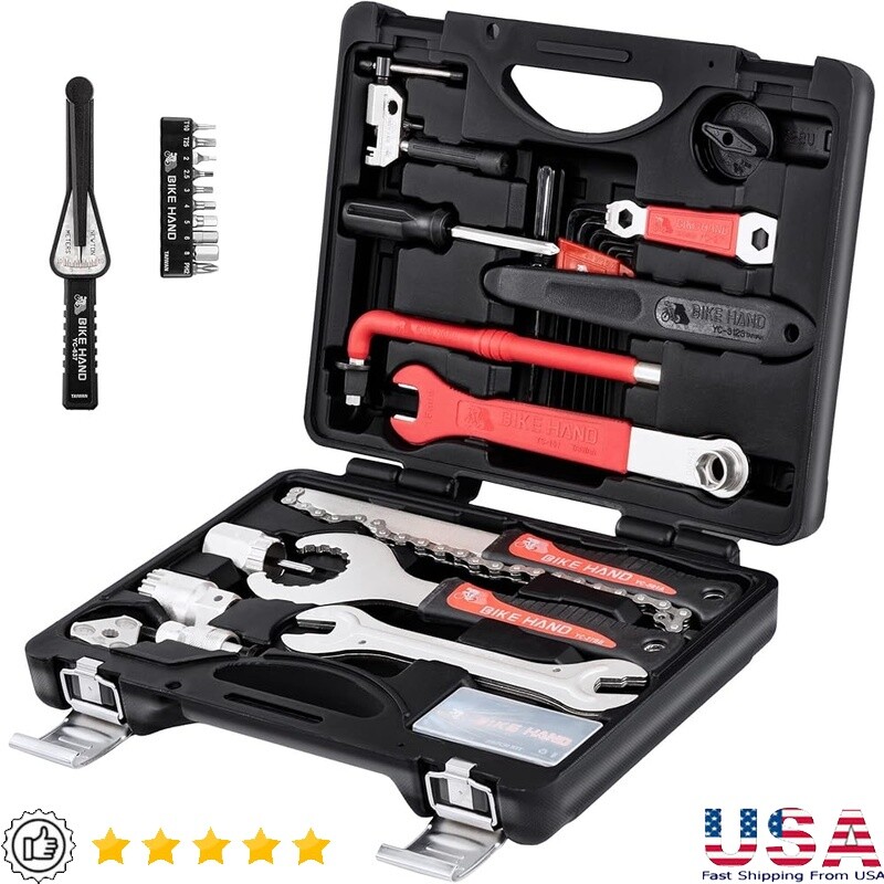 18-Piece Durable Bicycle Repair Tool Kit with Torque Wrench for Mountain & Road Bikes