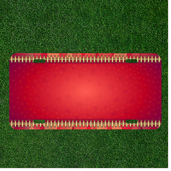 Custom Personalized Car License Plate With Background Red Abstract