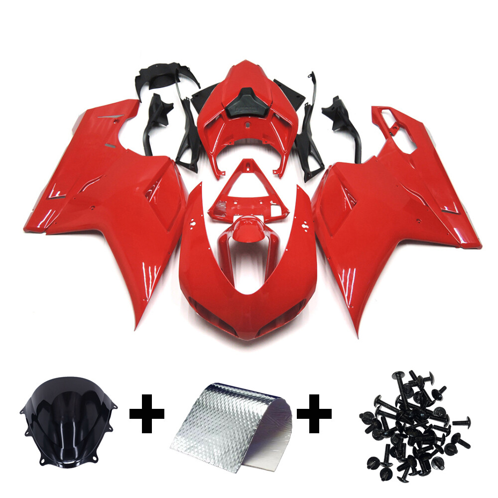 Red Fairing Kit for 2007 - 2012 Ducati 1098 848 1198 Injection Plastic Bodywork