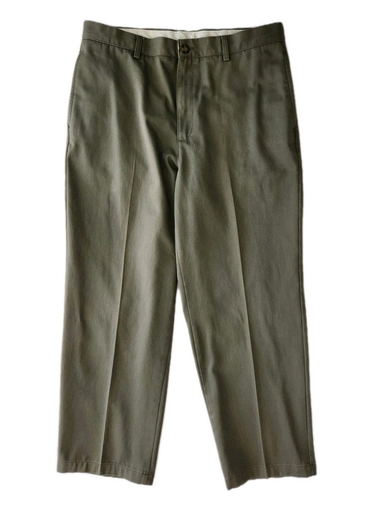LL Bean Men's 35x29 Natural Fit Double L Cotton Chino Pants Olive Modern Comfort
