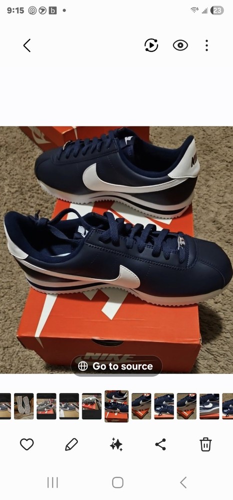 Nike Navy Blue Leather Cortez