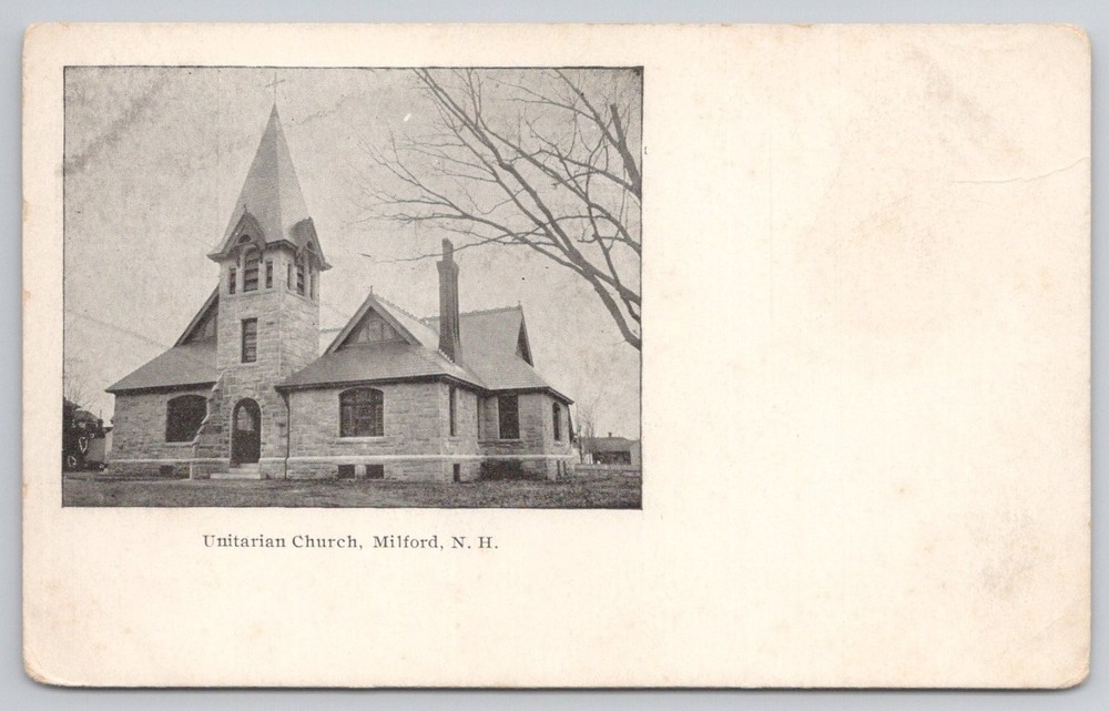 Vintage Postcard Unitarian Church Milford New Hampshire NH Divided Back