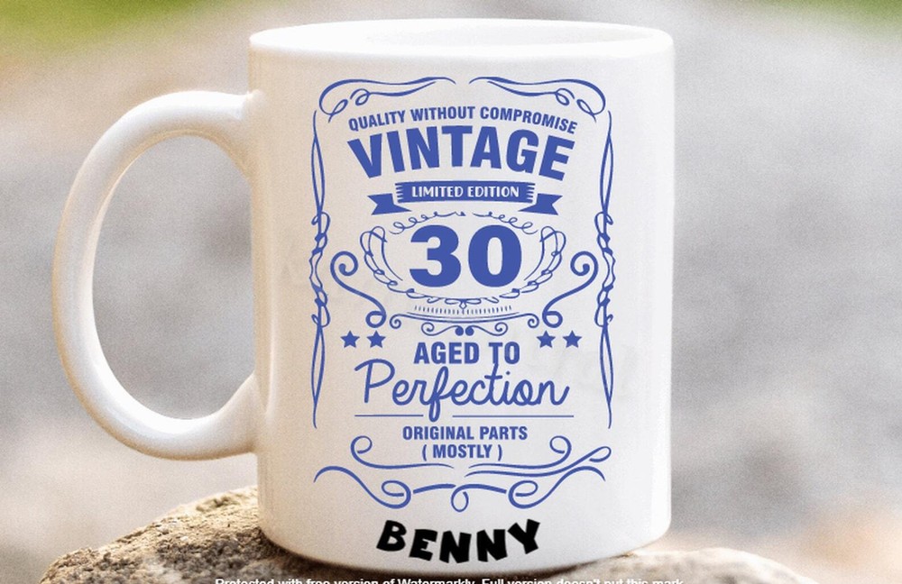 30th Birthday Mug Personalised 30th Birthday Mug Vintage 30th Mug Limited