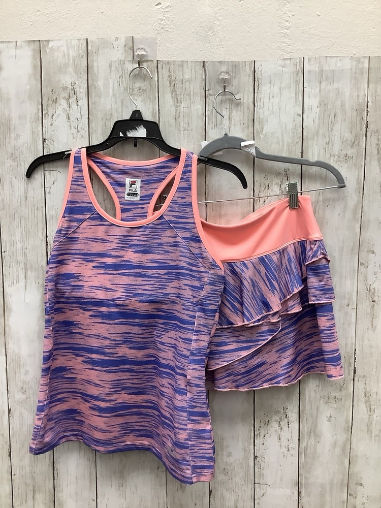 Fila Women's Pink & Purple Racerback Tennis Tank and Ruffled Skort Set