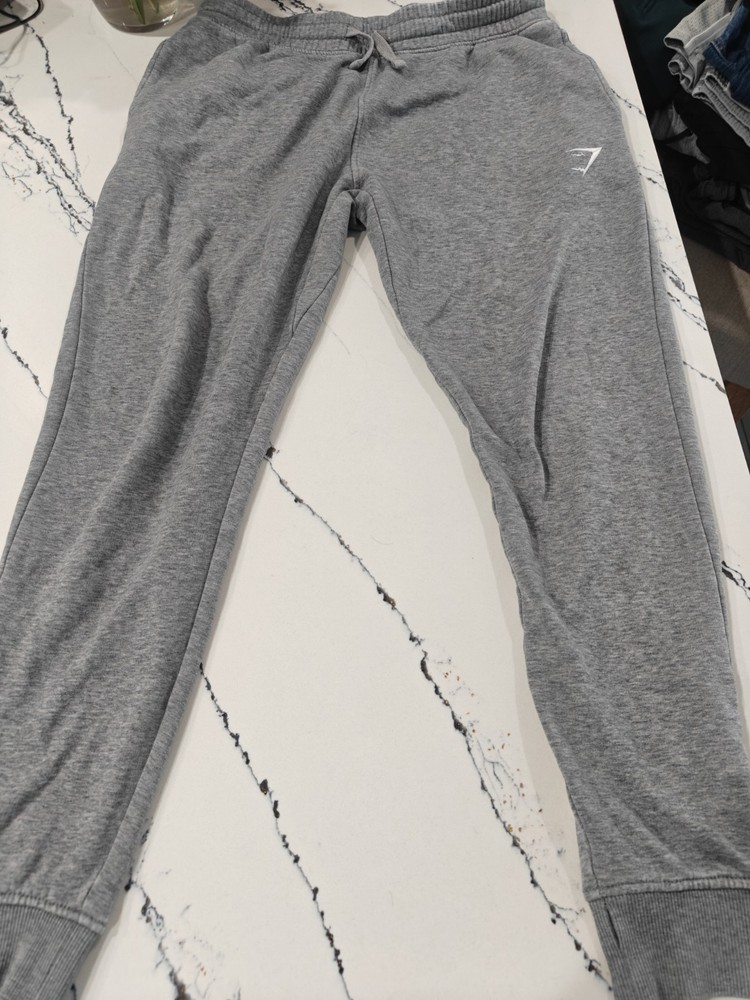 Gymshark Jogger Men M Gray Dark Crest Slim Fit Fleece Sweatpants