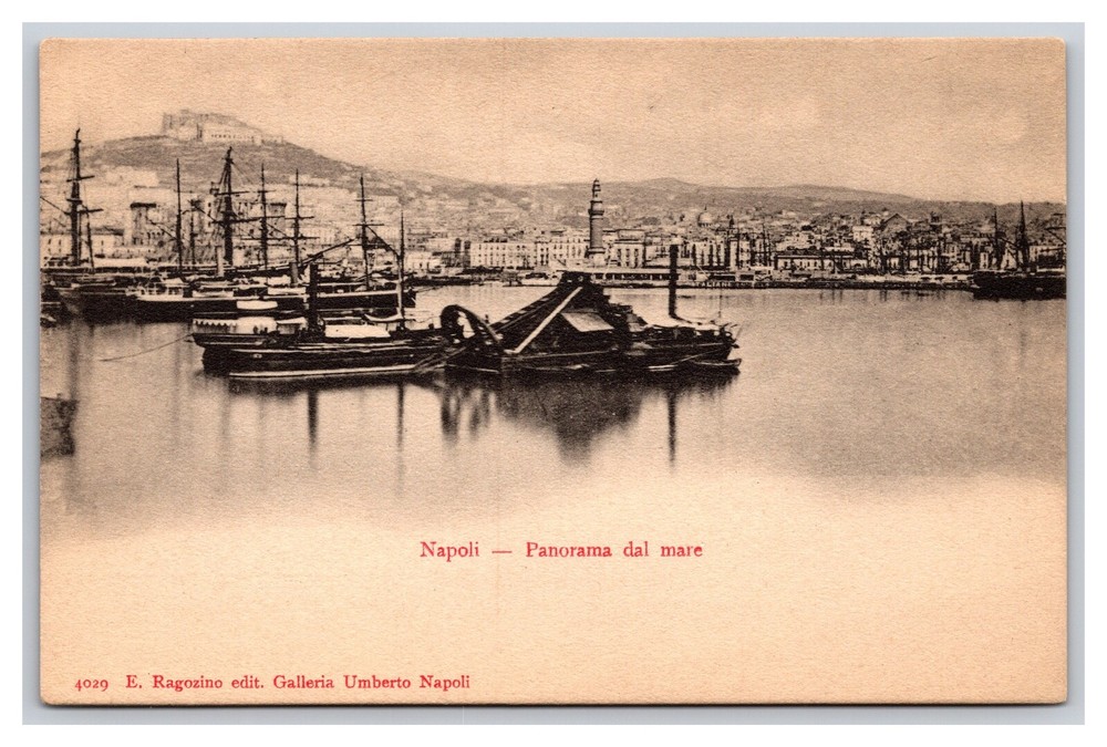 Vintage Early 1900s Panoramic Photo Of The Sea Naples Italy Undivided Back RPPC